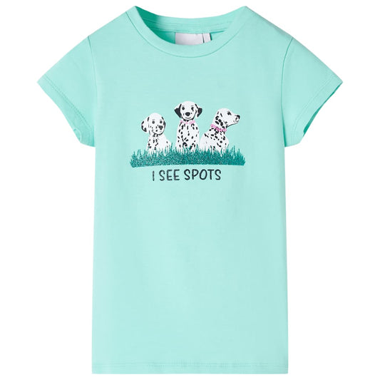 Kinder-T-Shirt Helles Minzgrün 128