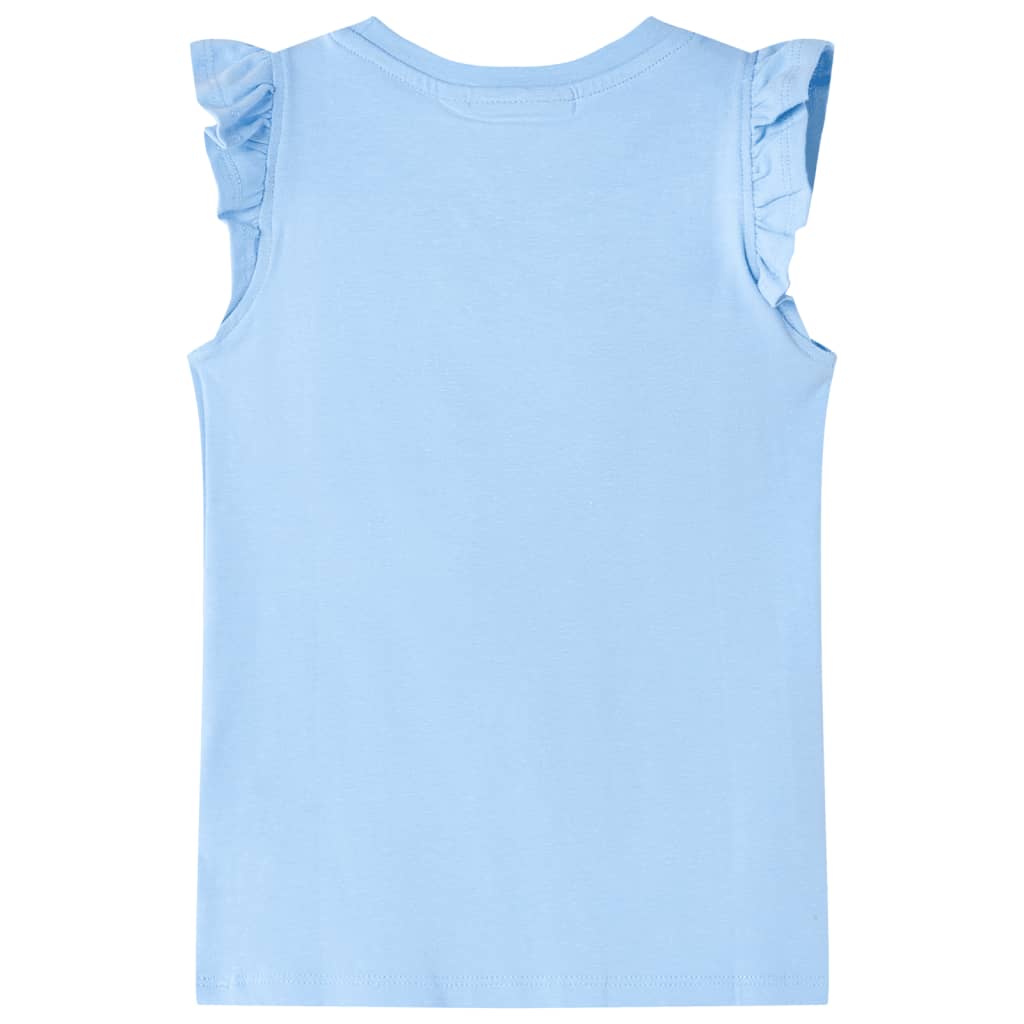 T-shirt enfant à manches volantées bleu clair 104
