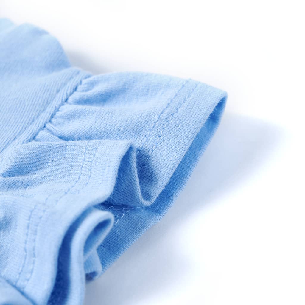 T-shirt enfant à manches volantées bleu clair 104