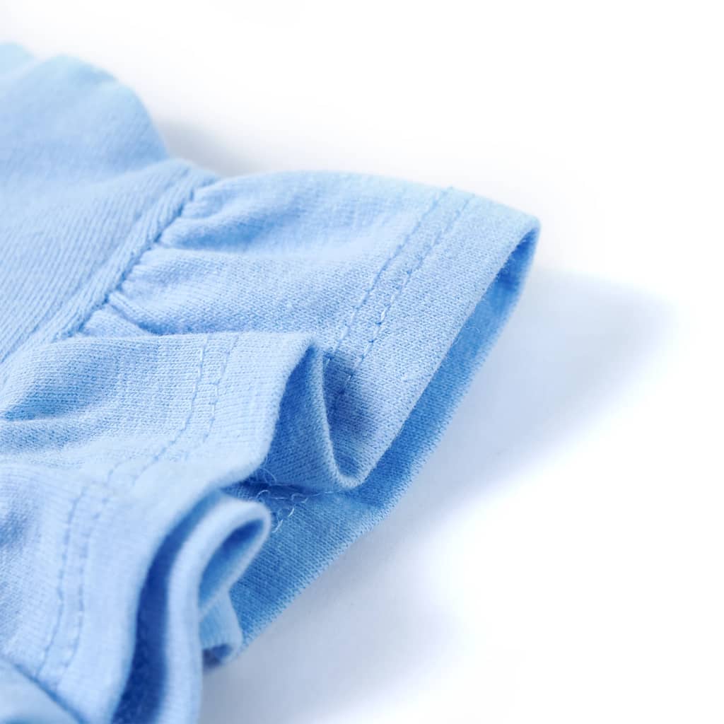 T-shirt enfant avec manches à volants bleu clair 140