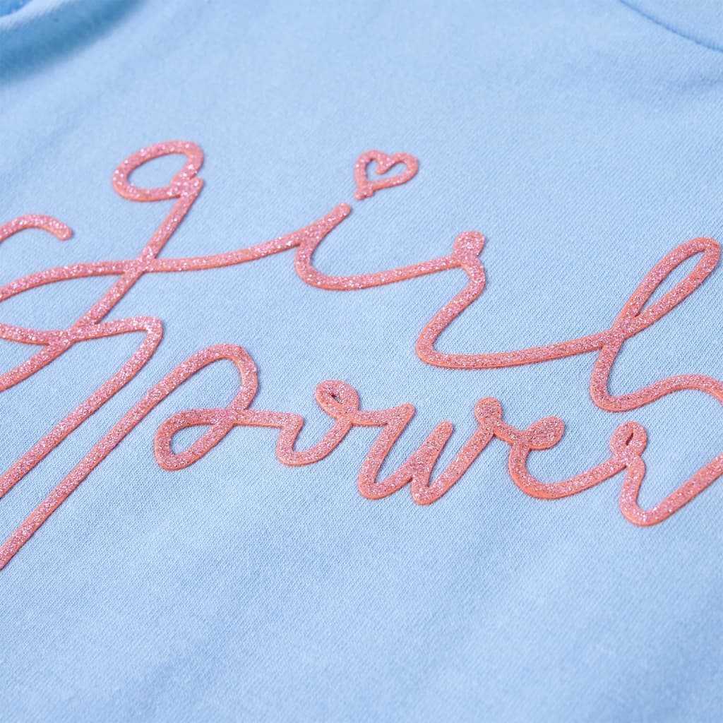 T-shirt enfant avec manches à volants bleu clair 140