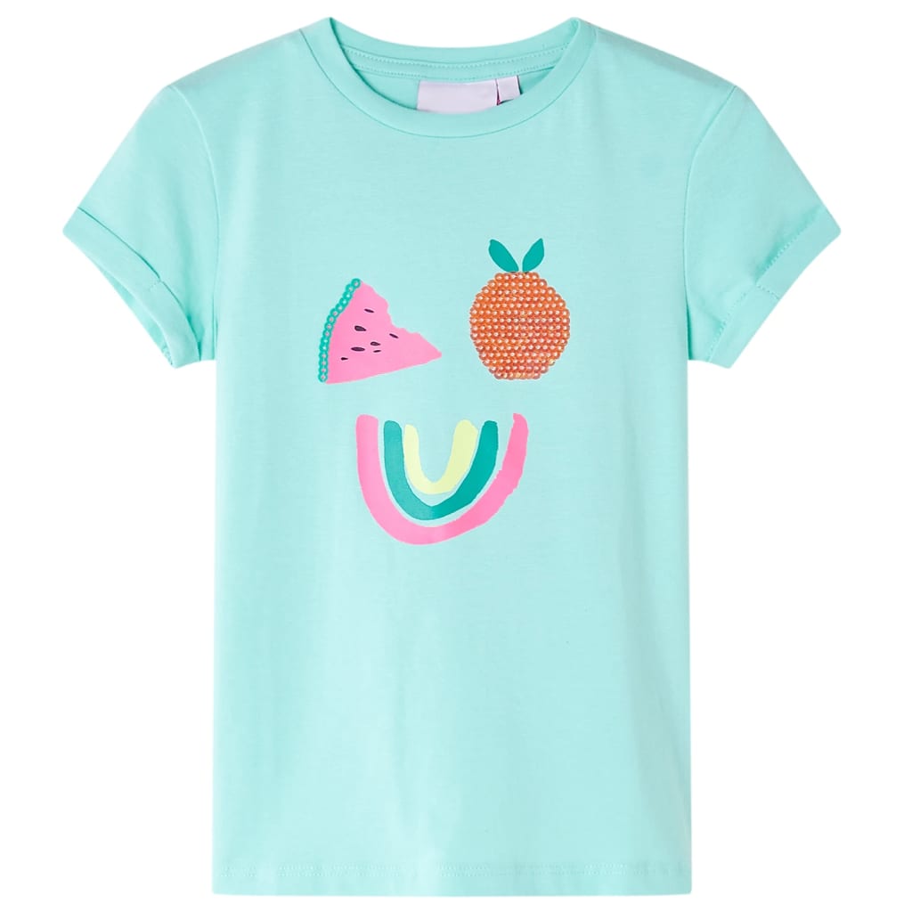 T-shirt enfant vert menthe clair 140