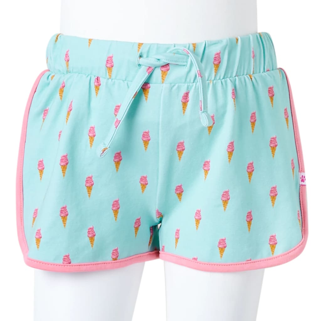 Short pour enfant avec cordon de serrage Menthe claire 104