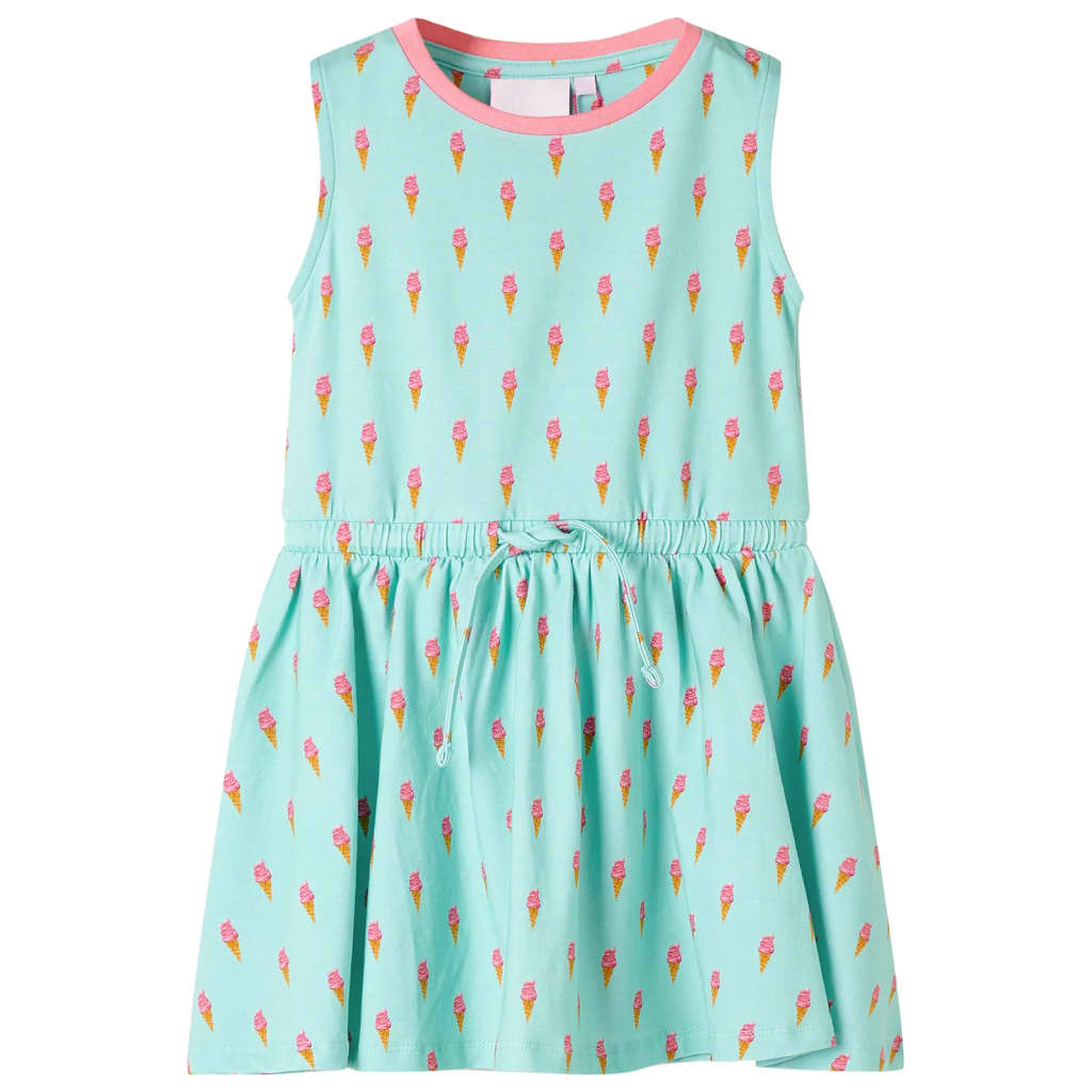Girls' dress with drawstring Light mint green 128