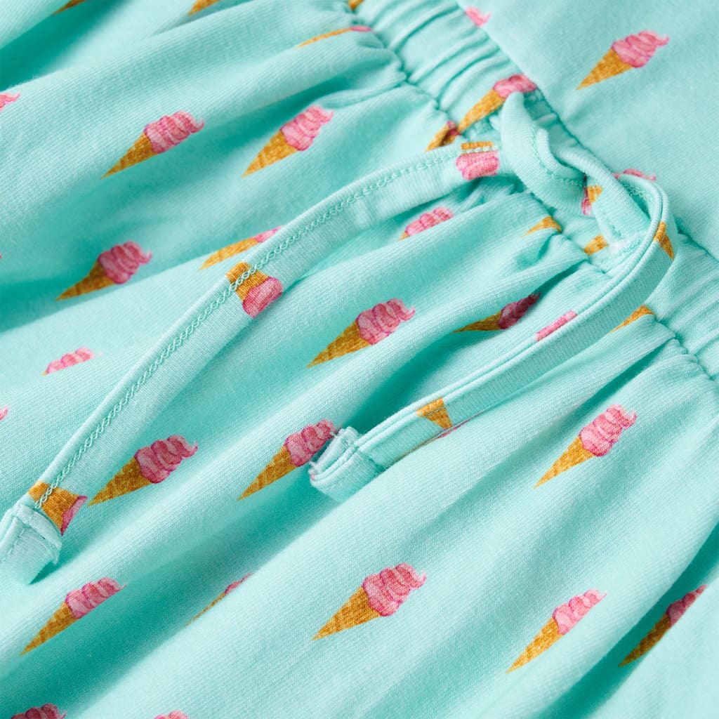 Girls' dress with drawstring Light mint green 128
