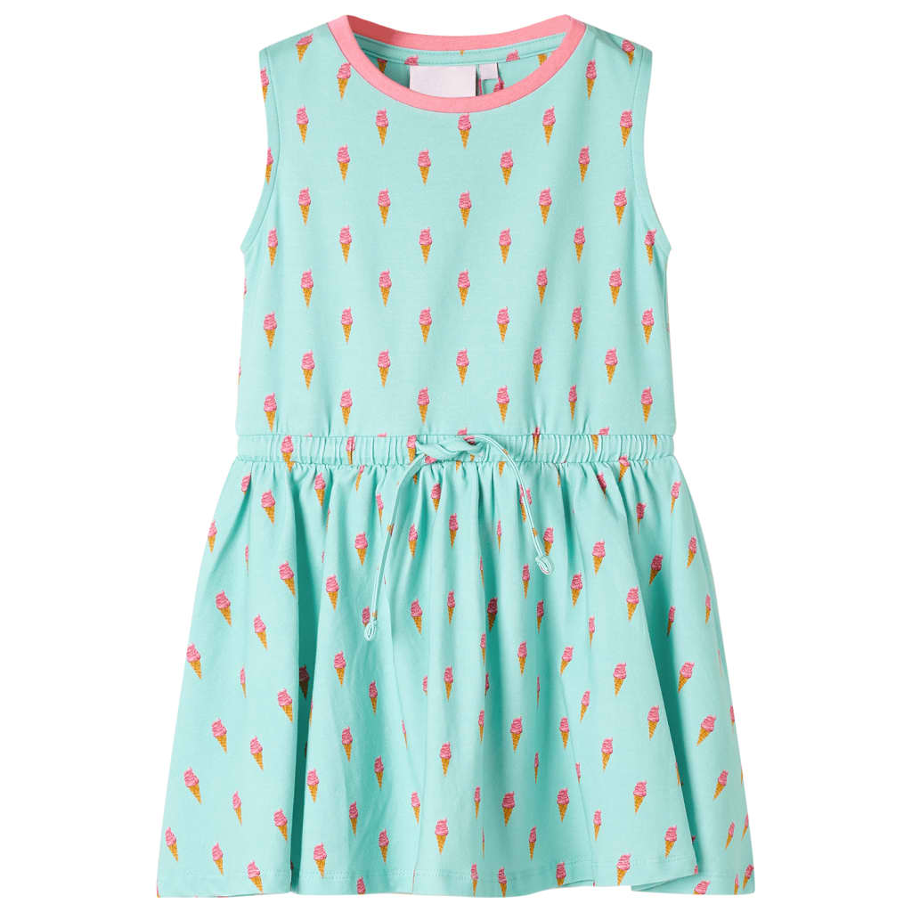 Robe enfant à cordon Vert menthe clair 140