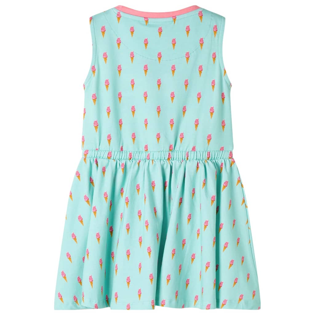 Robe enfant à cordon Vert menthe clair 140