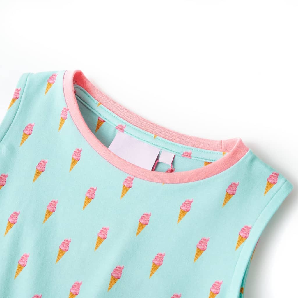 Robe enfant à cordon Vert menthe clair 140