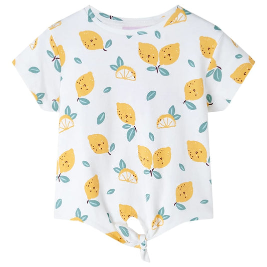 Kinder-T-Shirt mit Bindesaum Ecru 116