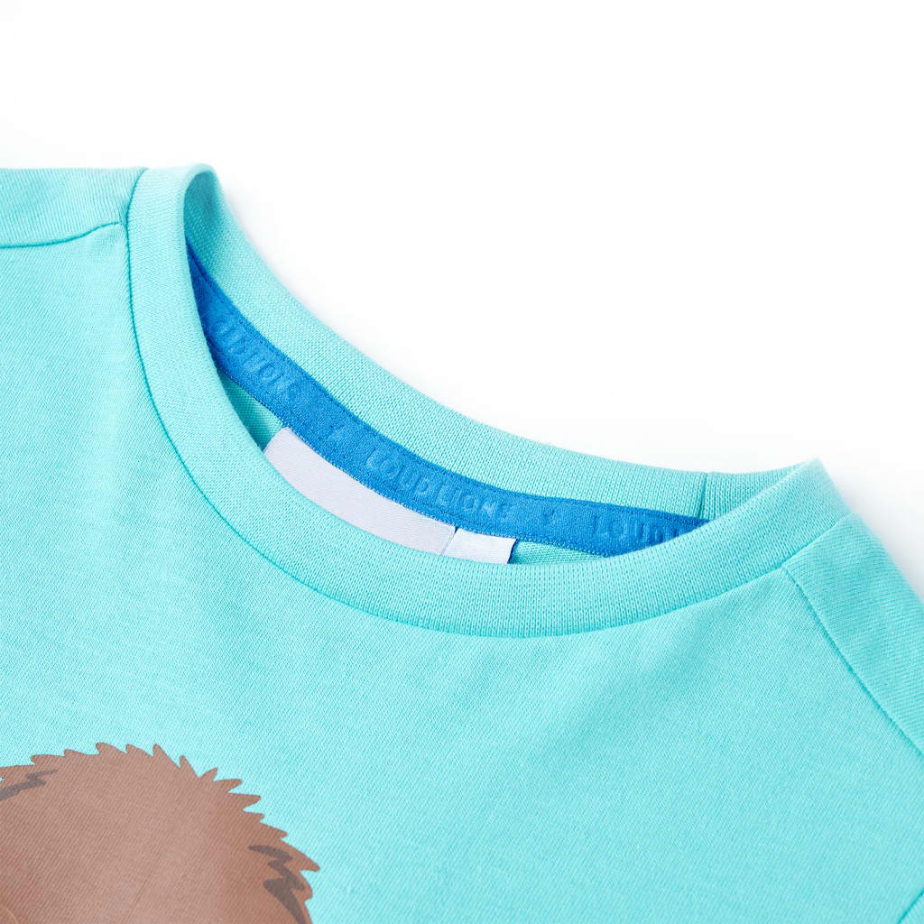 Kids' Short-Sleeve Shirt Aqua Blue 128