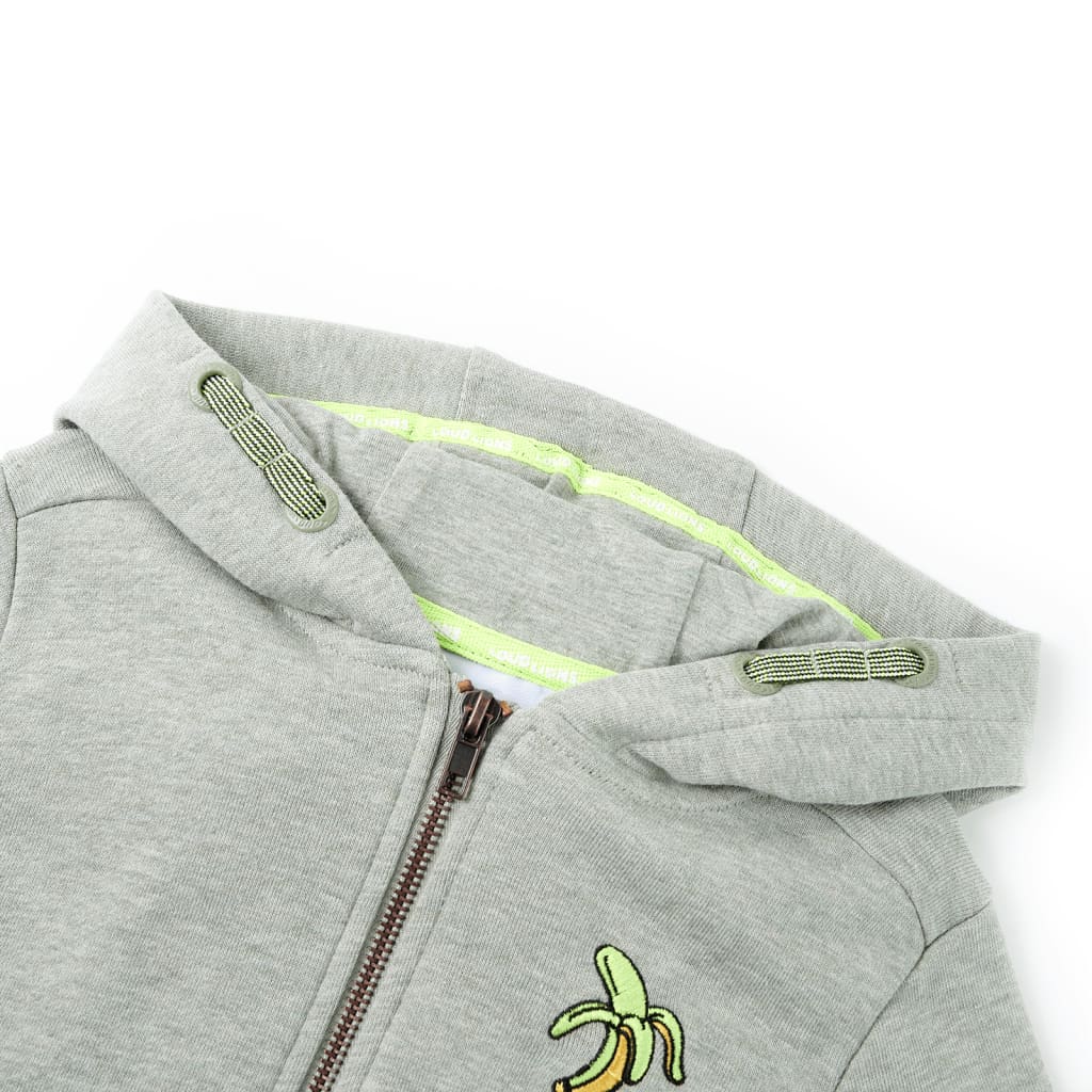 Sweat-shirt à capuche zippé pour enfant Mélange kaki clair 104