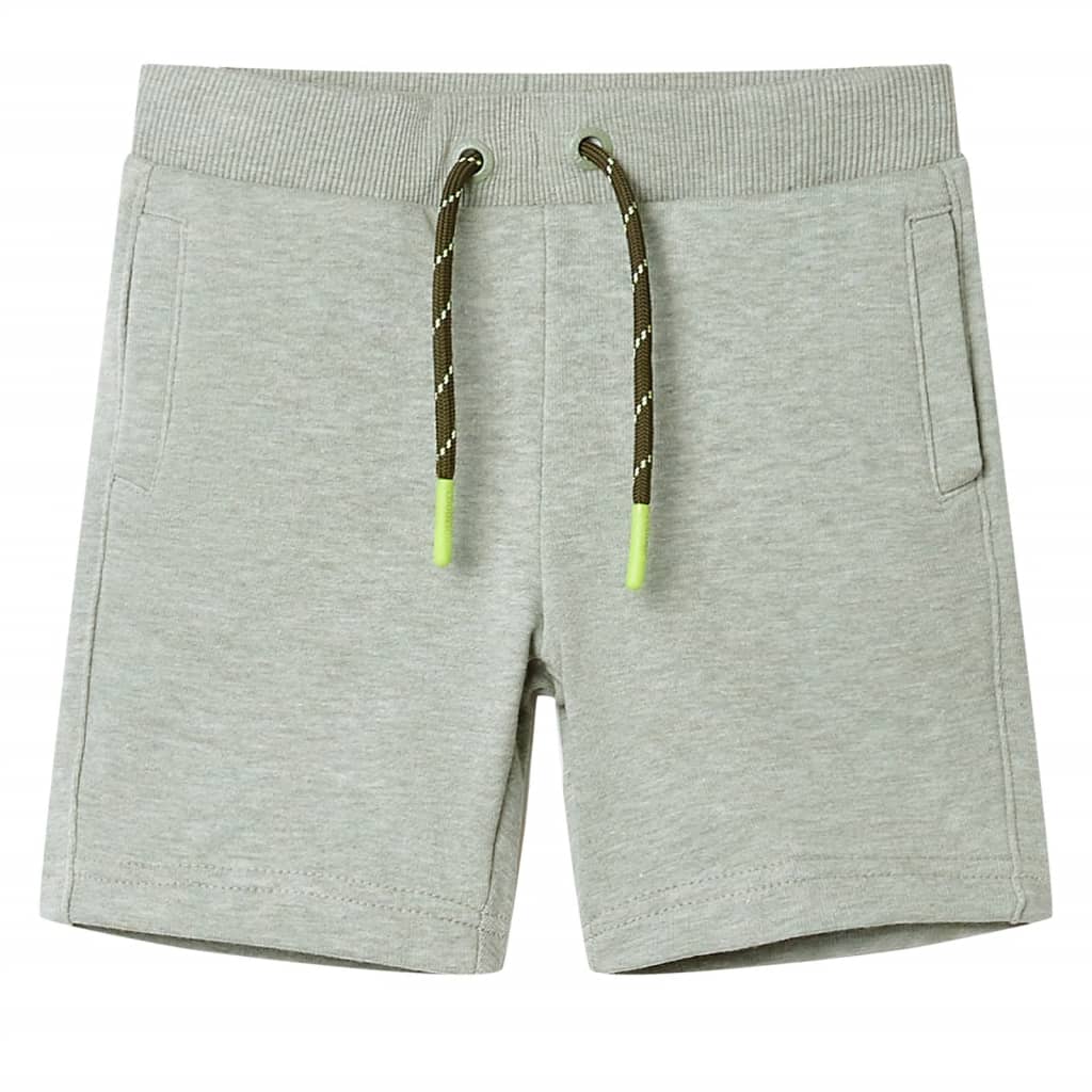 Short pour enfant avec cordon de serrage Kaki clair chiné 128