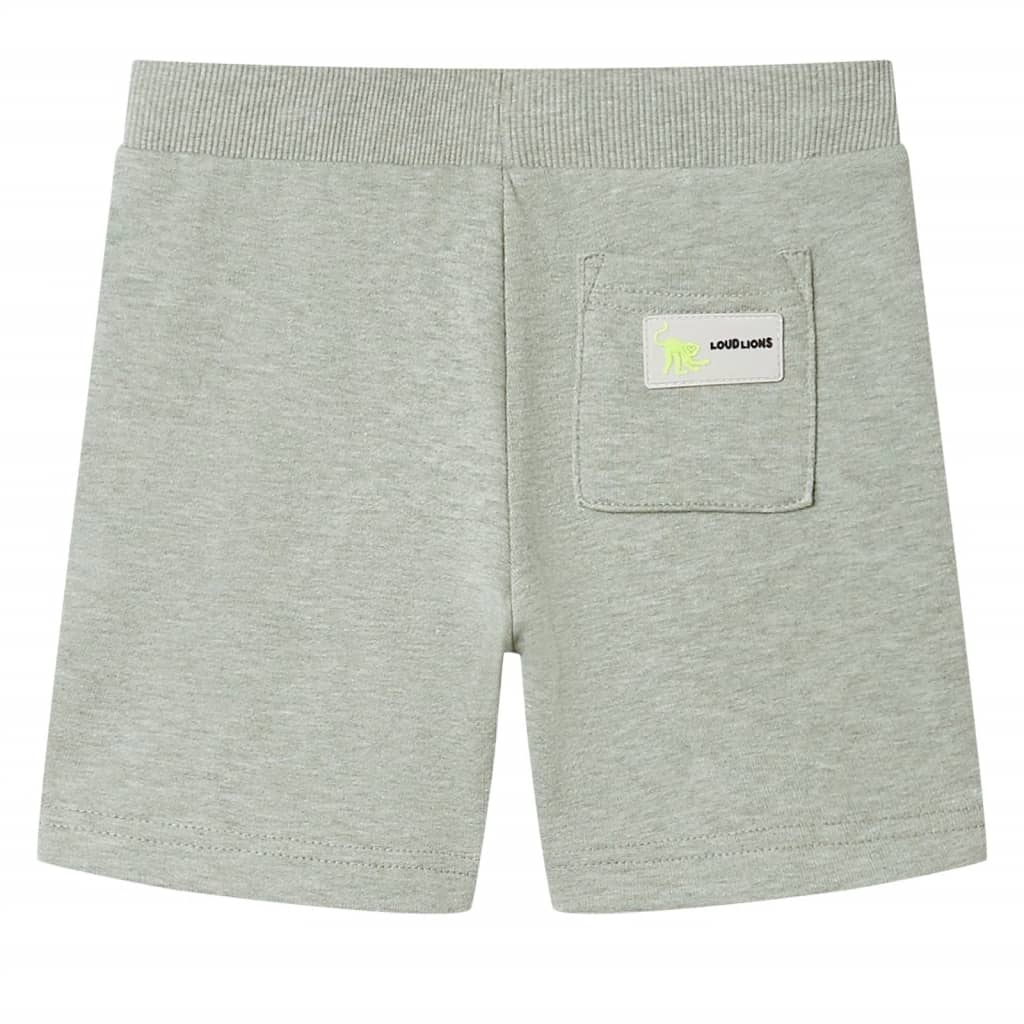 Short pour enfant avec cordon de serrage Kaki clair chiné 128
