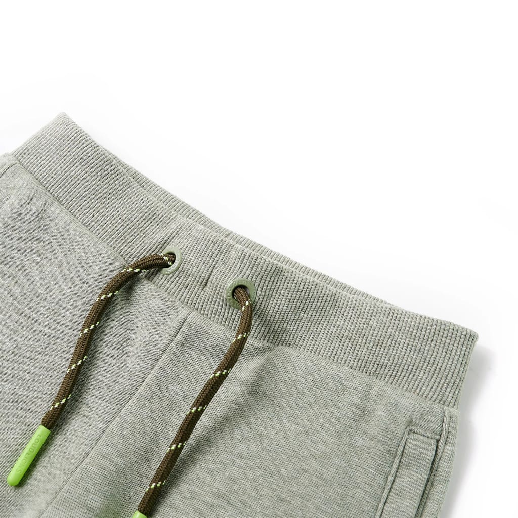 Short pour enfant avec cordon de serrage Kaki clair chiné 128