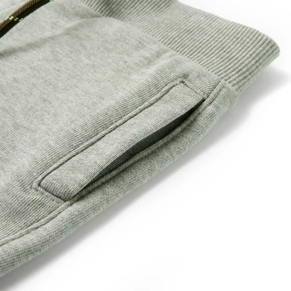 Short pour enfant avec cordon de serrage Kaki clair chiné 128