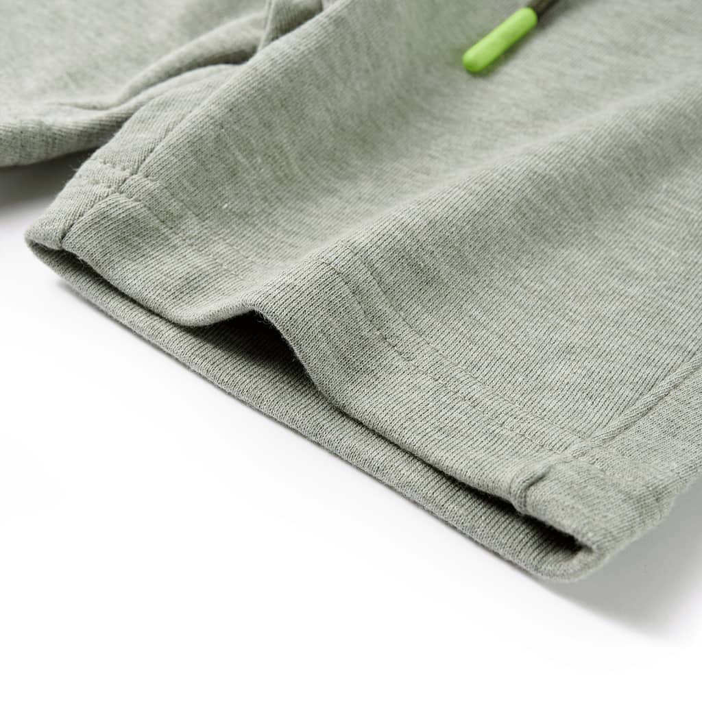 Short pour enfant avec cordon de serrage Kaki clair chiné 128