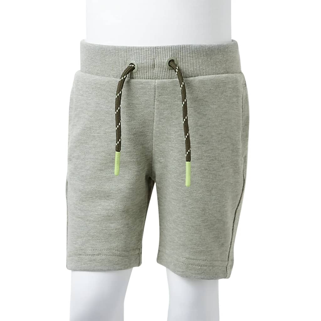 Short pour enfant avec cordon de serrage Kaki clair chiné 128