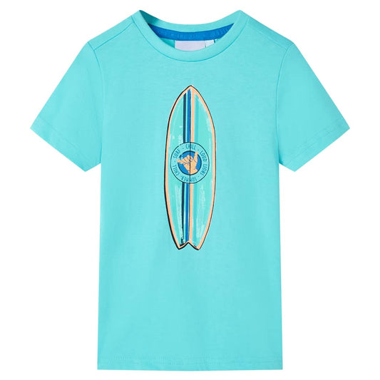 Kinder-Kurzarmshirt Aquablau 116
