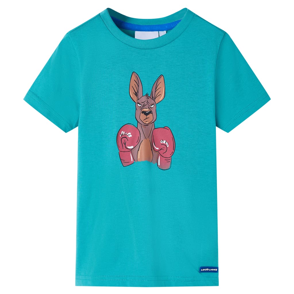 Kids' Short-Sleeved Shirt Dark Mint Green 128