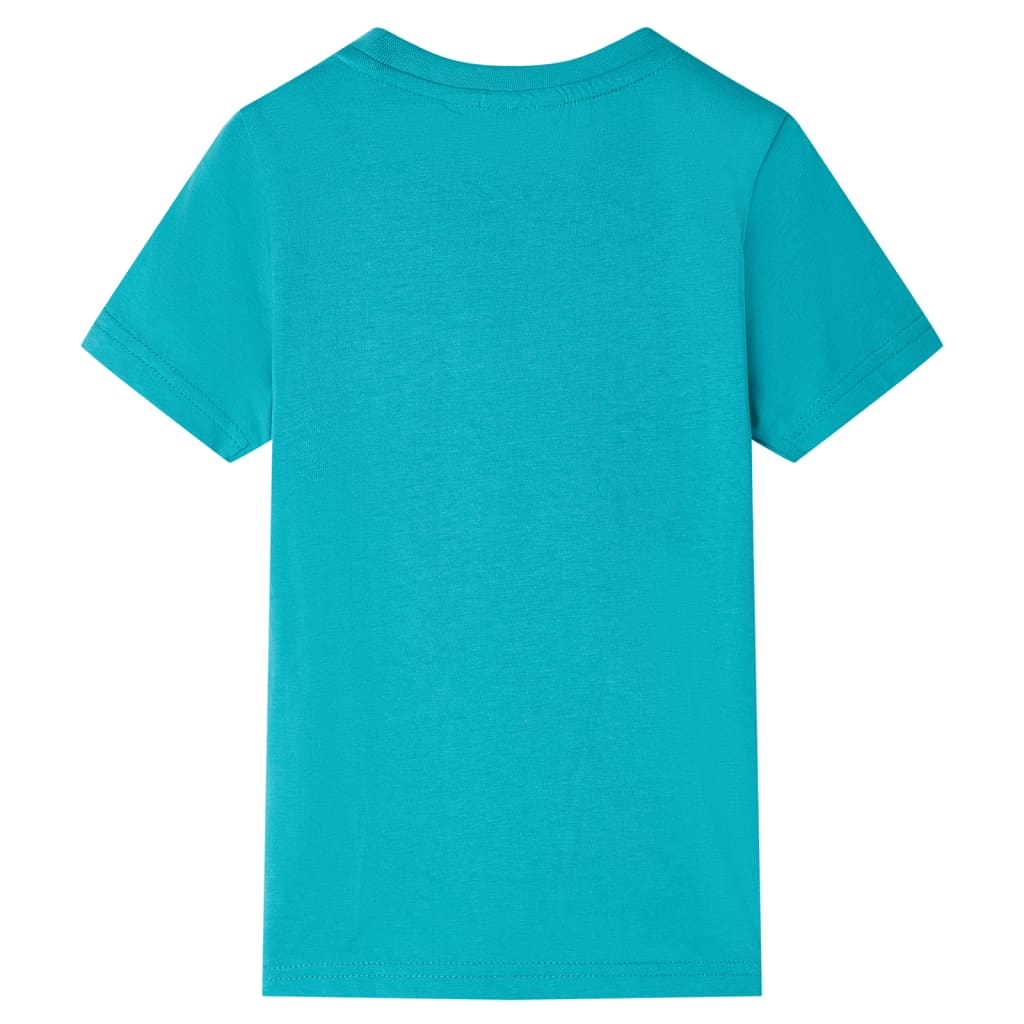 Kids' Short-Sleeved Shirt Dark Mint Green 128