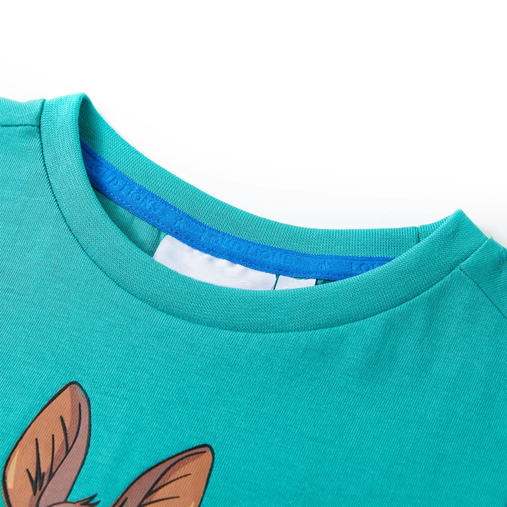 Kids' Short Sleeve T-Shirt Dark Mint Green 140
