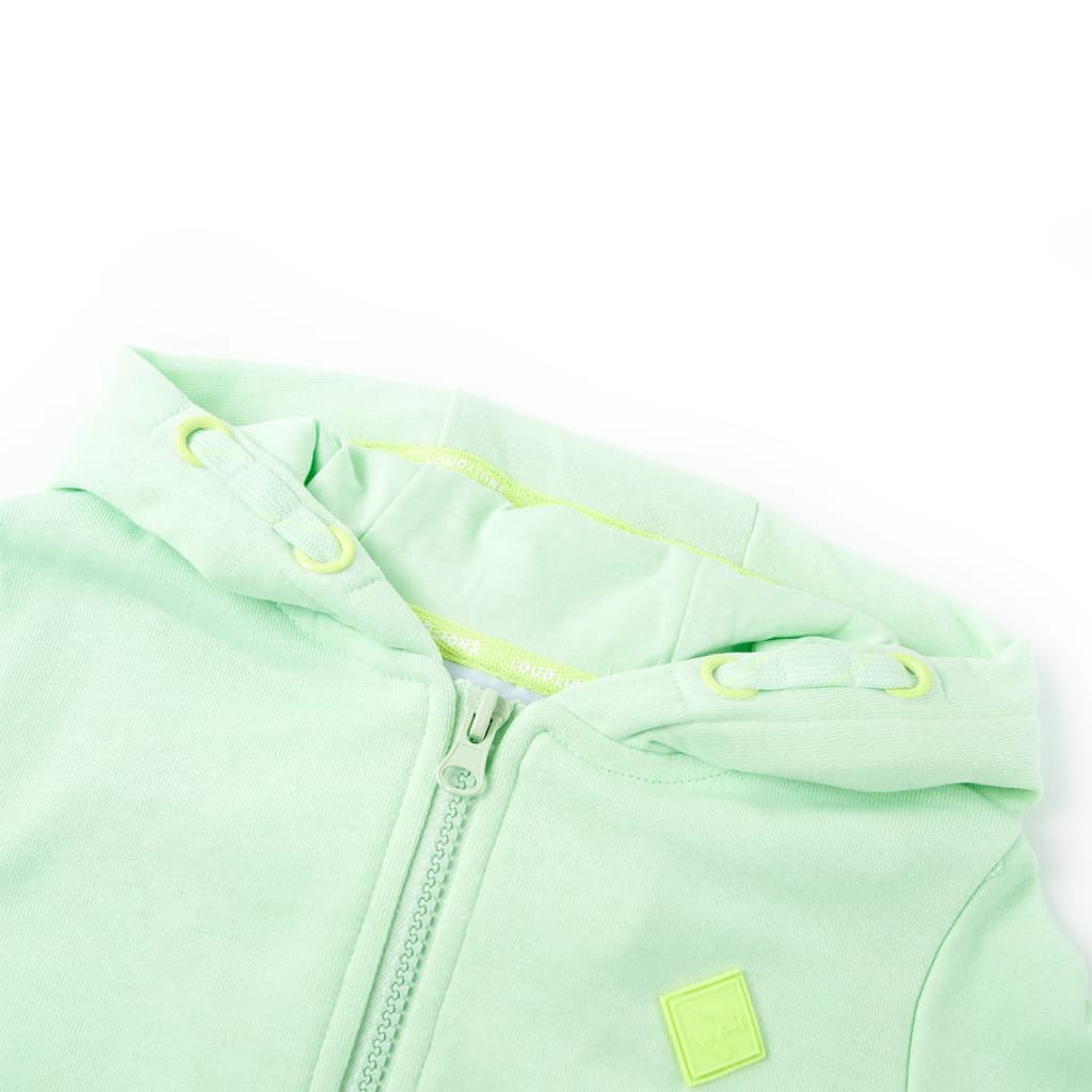 Kids' Hooded Zipper Sweatshirt Light Green 104