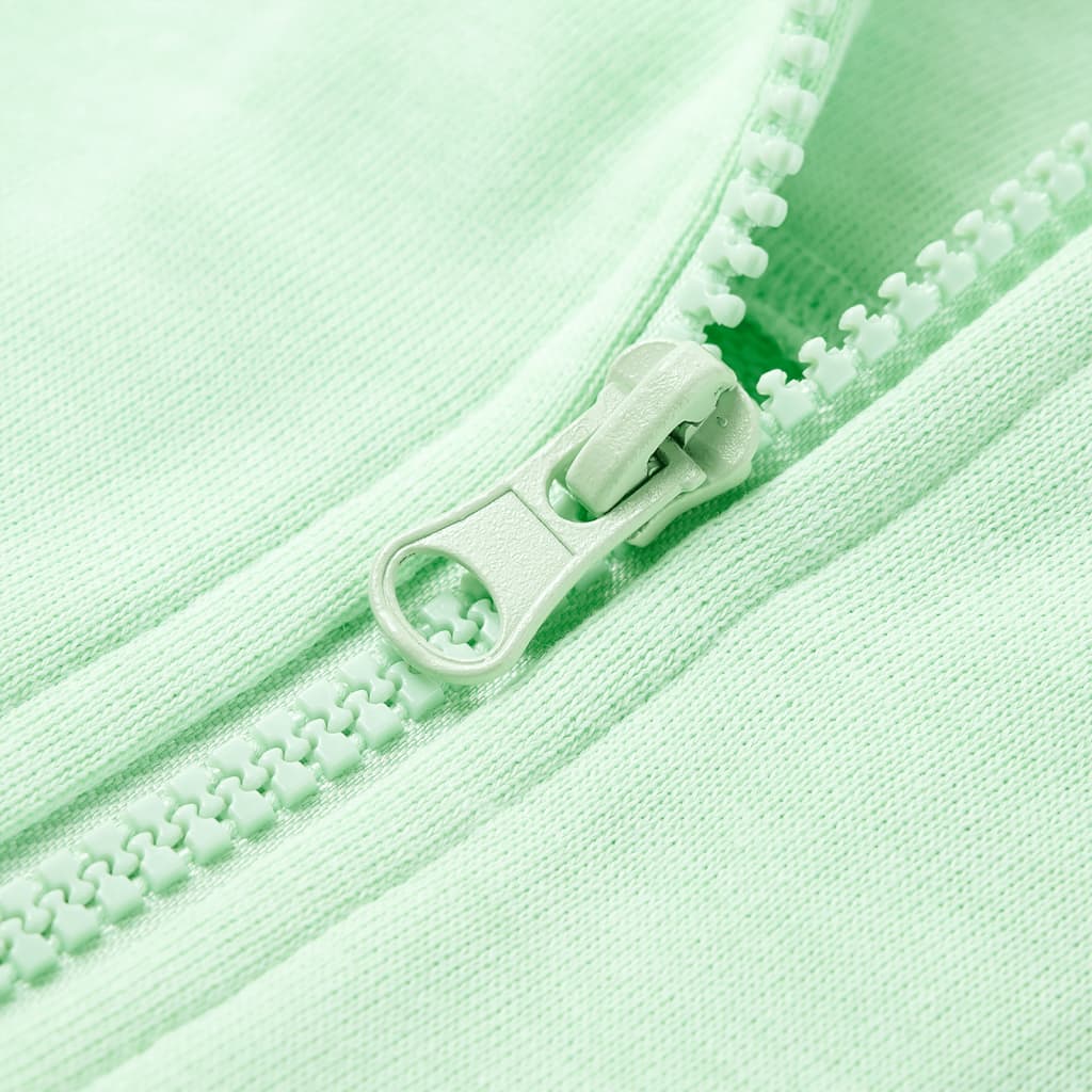 Kids' Hooded Zipper Sweatshirt Light Green 116