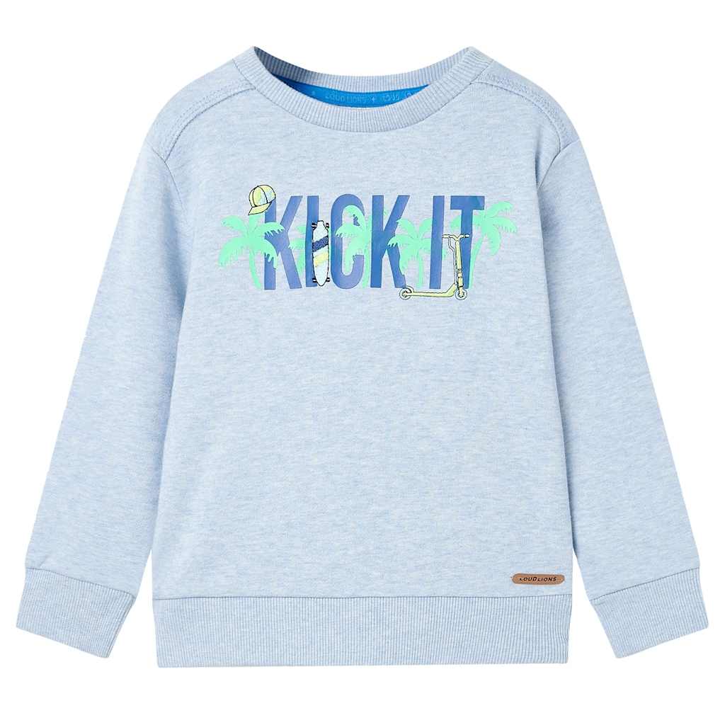 Sweatshirt enfant bleu clair chiné 104