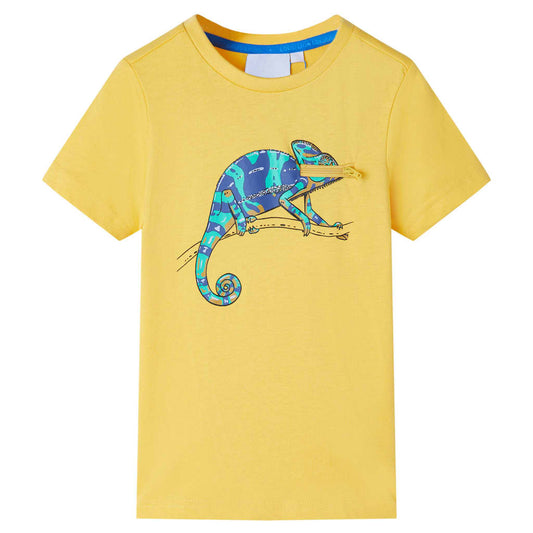 Kinder-Kurzarmshirt Helles Ocker 116