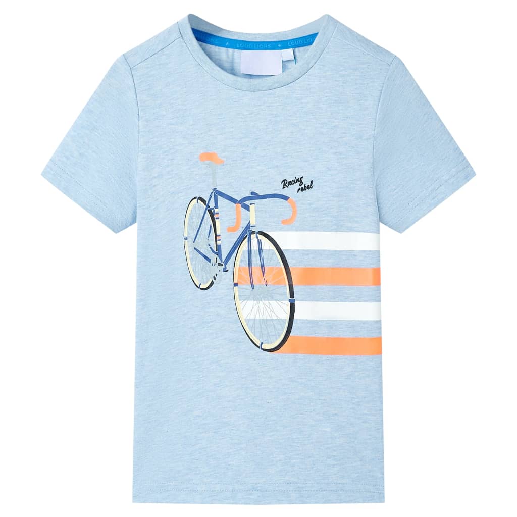 T-shirt enfant bleu clair chiné 140