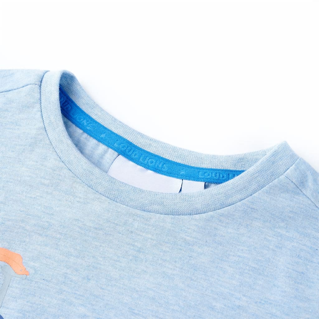 T-shirt enfant bleu clair chiné 140