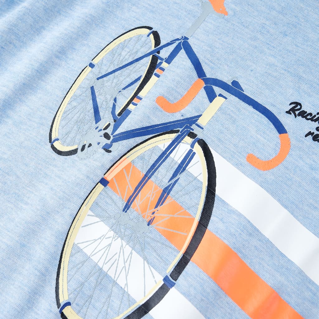 T-shirt enfant bleu clair chiné 140