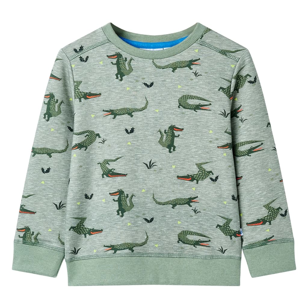 Sweat-shirt enfant kaki clair chiné 92