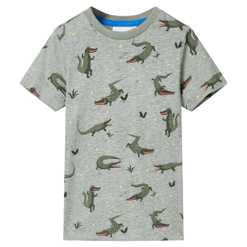T-shirt enfant kaki clair chiné 116