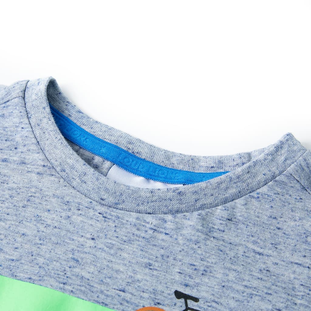 Kids' Short-Sleeve T-Shirt Blue Melange 140