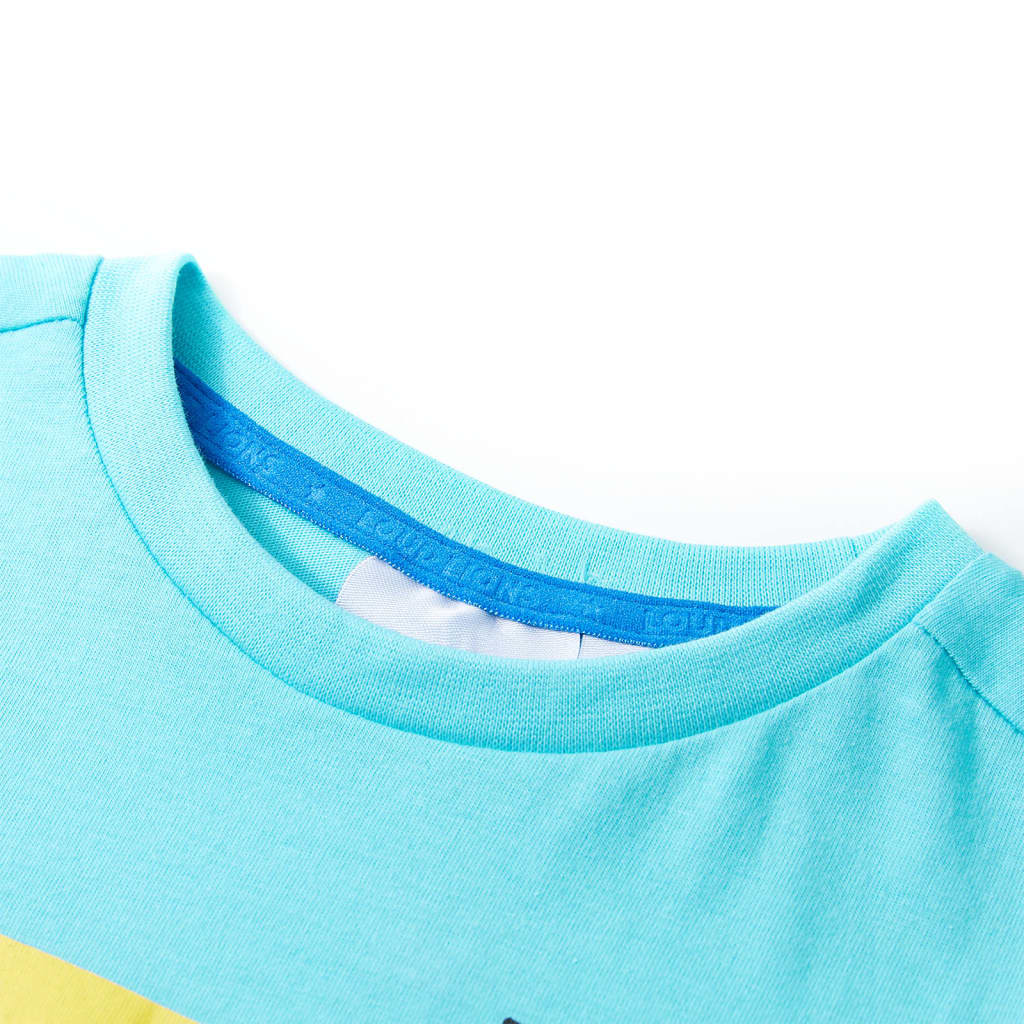 T-shirt enfant à manches courtes bleu aqua 128