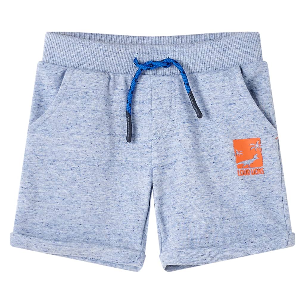 Shorts enfant avec cordon de serrage bleu chiné 116