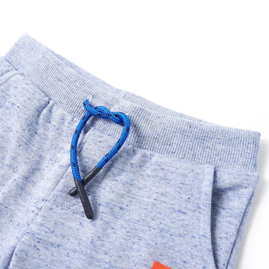 Shorts enfant avec cordon de serrage bleu chiné 116