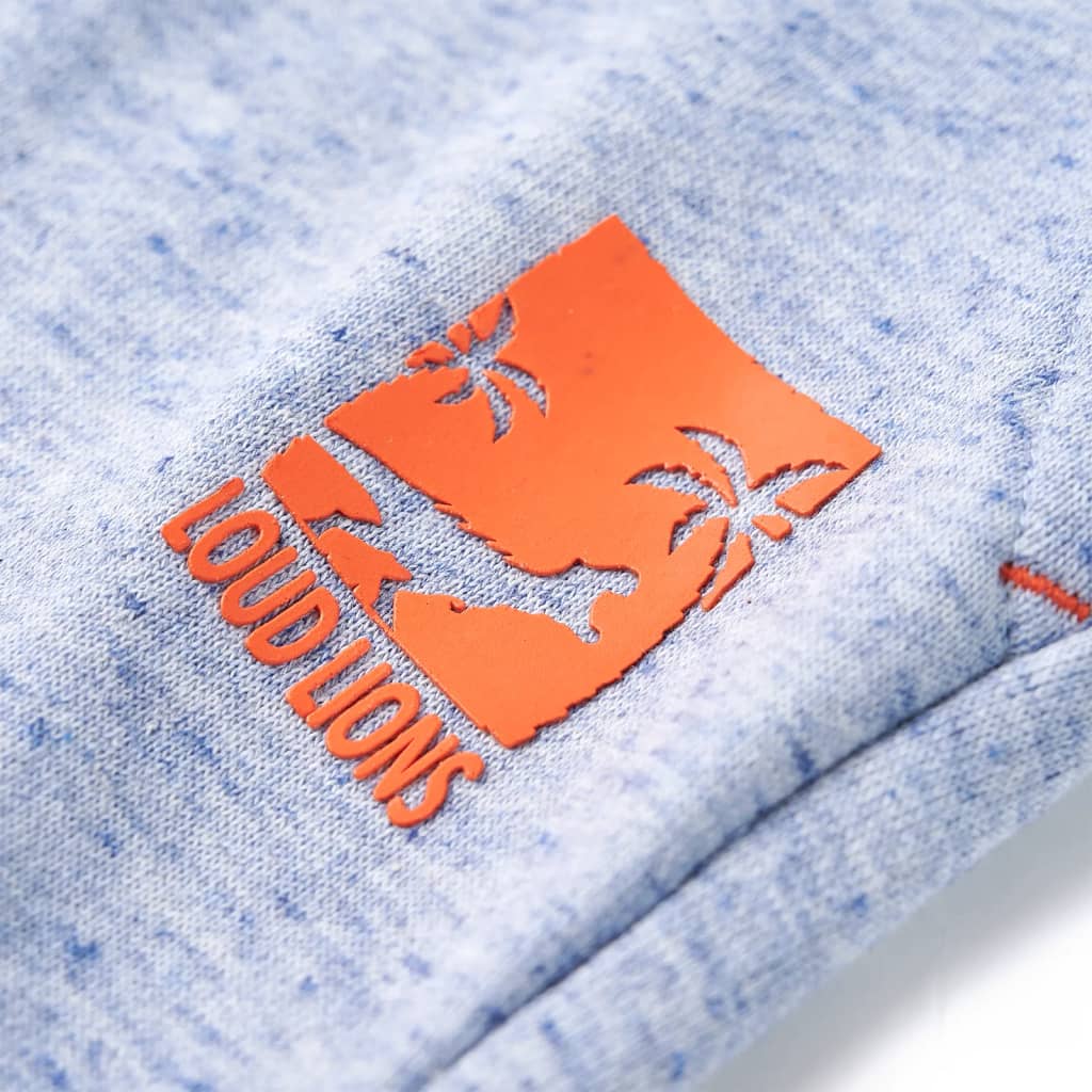 Shorts enfant avec cordon de serrage bleu chiné 116