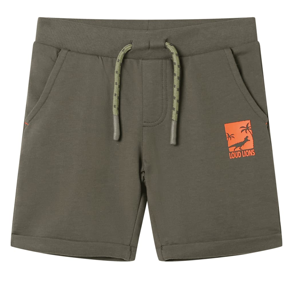 Short enfant à cordon Kaki foncé 128