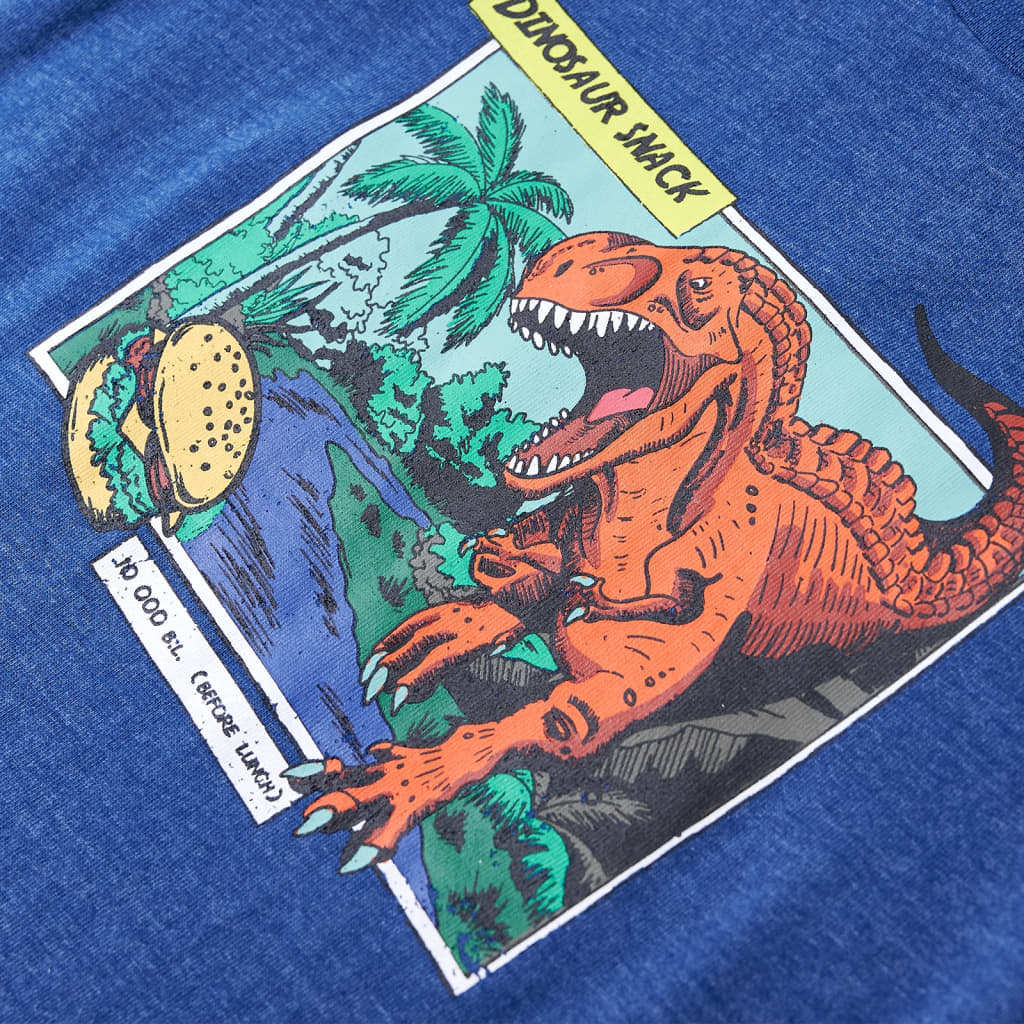Kinder-T-Shirt Dunkelblau Melange 140