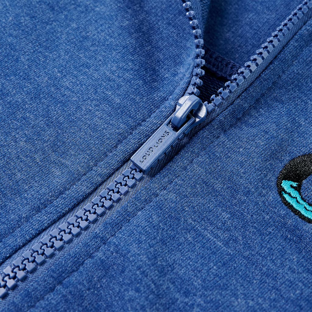 Sweat à capuche zippé enfant bleu foncé chiné 104