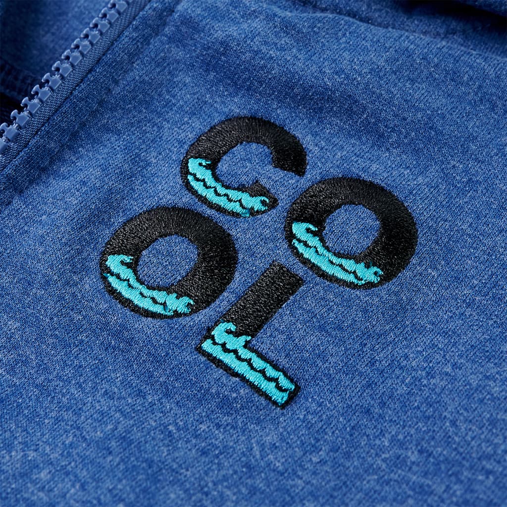 Sweat à capuche zippé enfant bleu foncé chiné 104