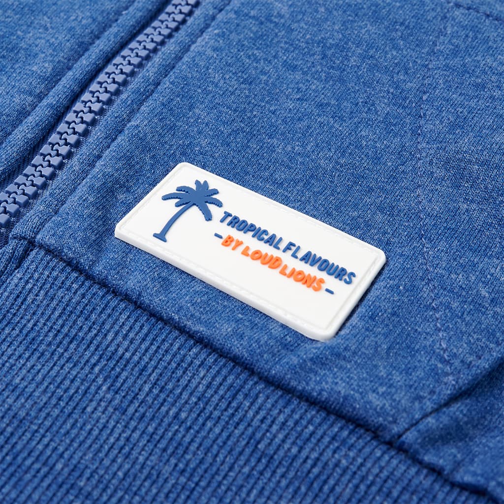 Sweat à capuche zippé enfant bleu foncé chiné 104