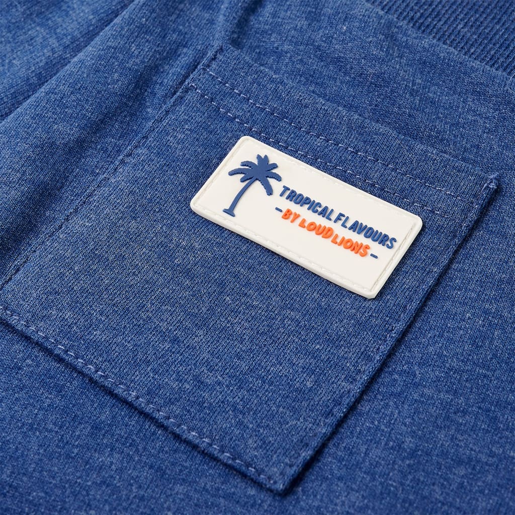 Shorts enfant à cordon de serrage bleu foncé mélangé 128