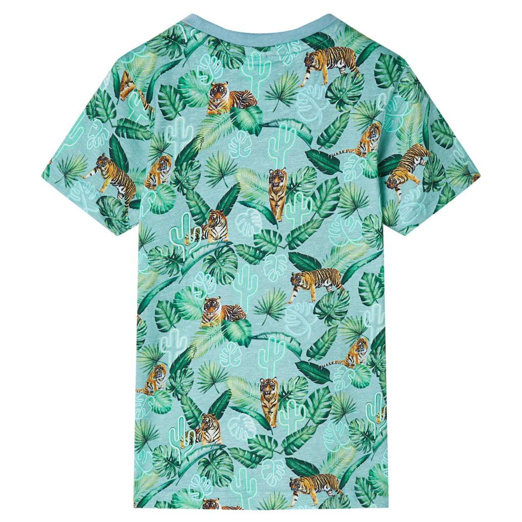 T-shirt enfant vert clair chiné 128