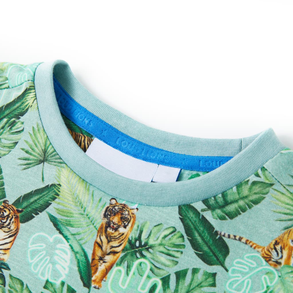 T-shirt enfant vert clair chiné 128