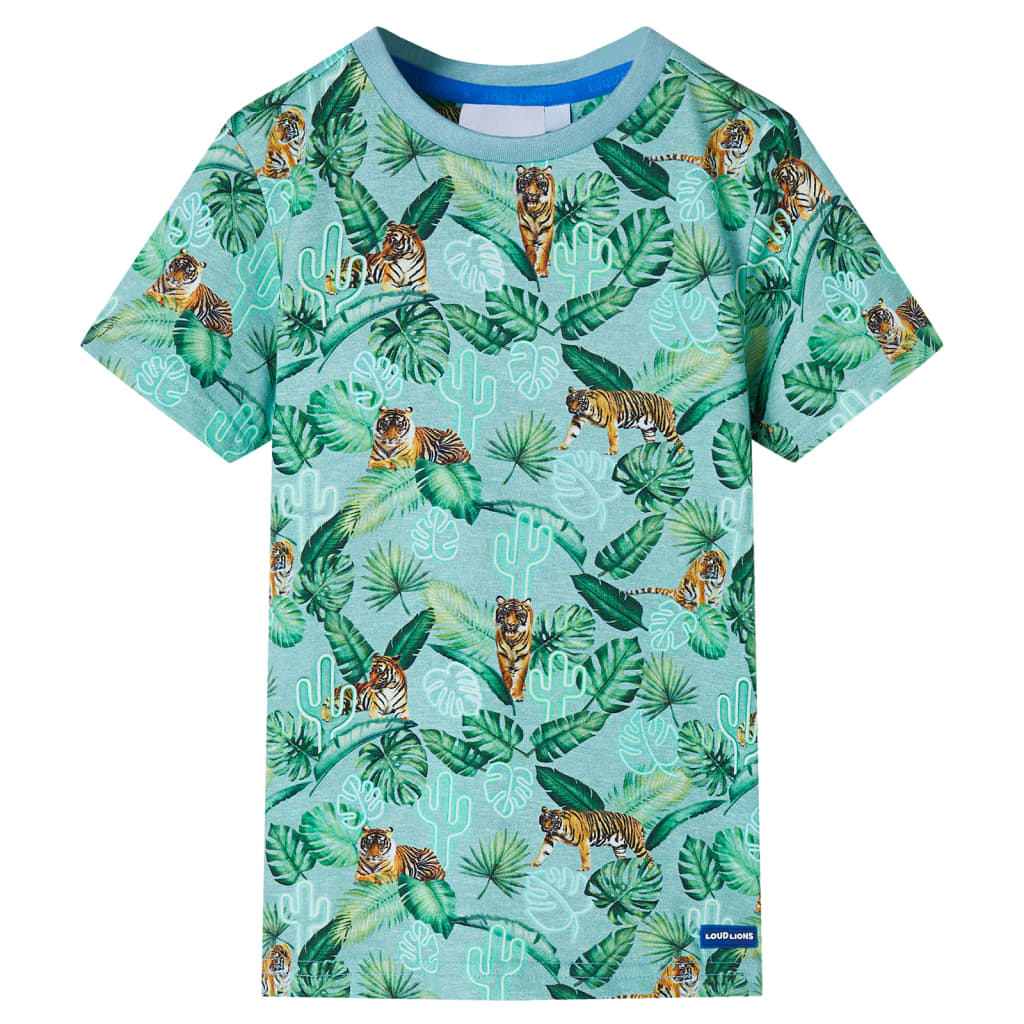 T-shirt enfant vert clair chiné 140