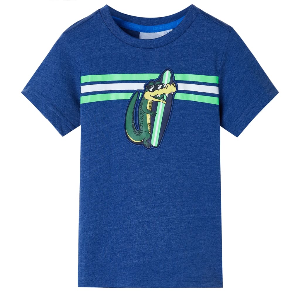 T-shirt enfant bleu foncé chiné 128