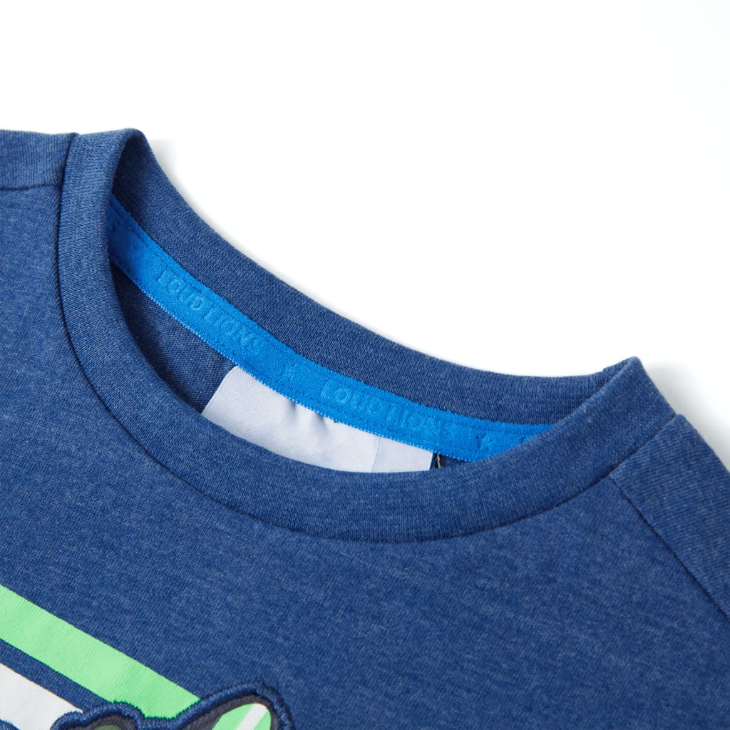 T-shirt enfant bleu foncé chiné 128